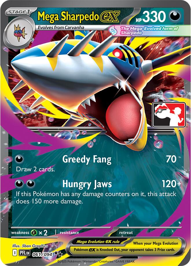 Mega Sharpedo ex (061/094) [Prize Pack Series Nine] | Gear Gaming Bentonville