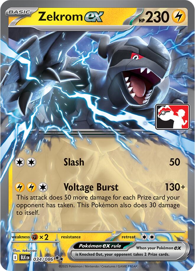 Zekrom ex (034/086) (Right Stamp) [Prize Pack Series Nine] | Gear Gaming Bentonville