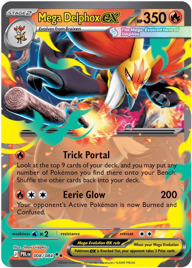 Mega Delphox ex (008/084) [Mega Evolution: Pitch Black] | Gear Gaming Bentonville