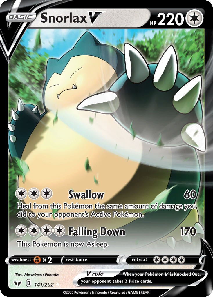 Snorlax V (141/202) (Oversized) [Sword & Shield: Base Set] | Gear Gaming Bentonville