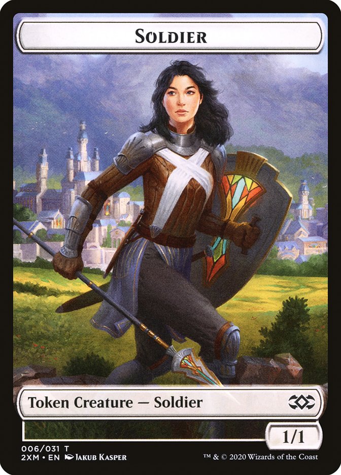 Beast // Soldier Double-Sided Token [Double Masters Tokens] | Gear Gaming Bentonville