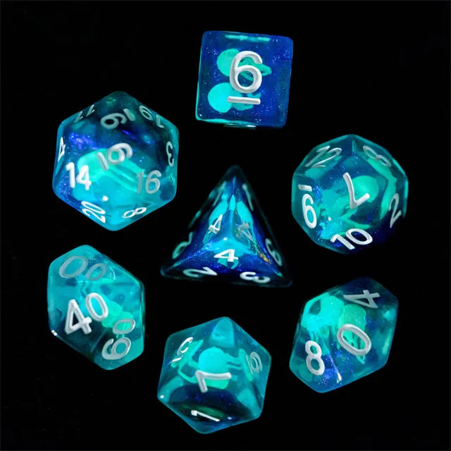 Glowing Jellyfish Inclusion 7pcs Dice Set | Gear Gaming Bentonville