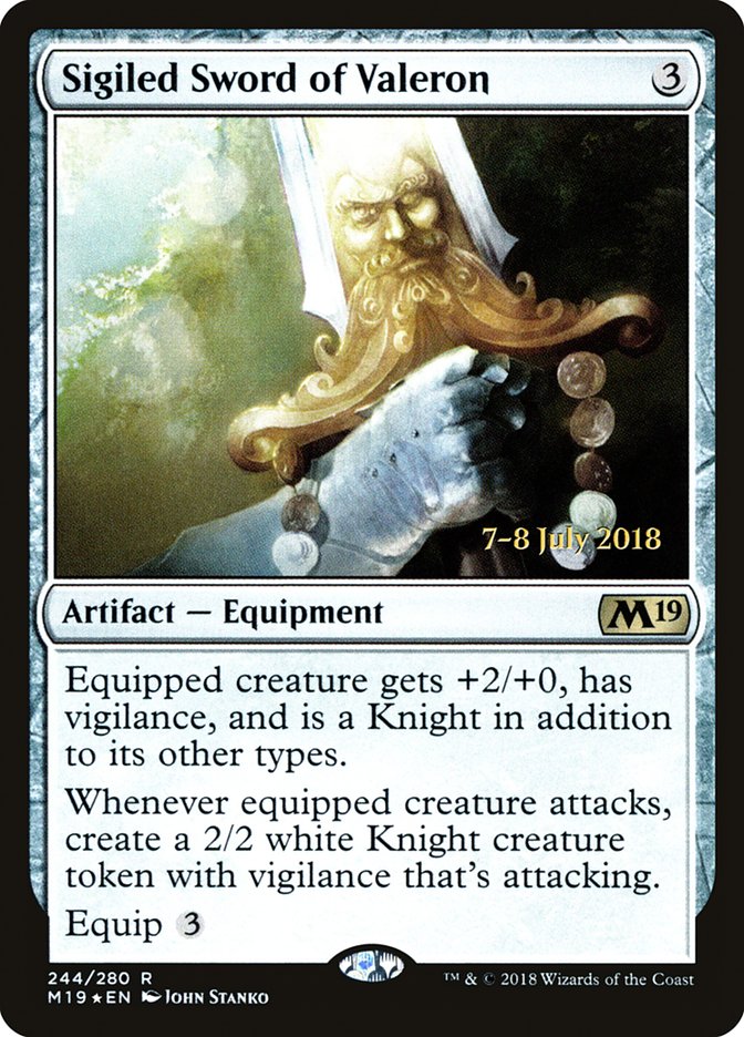Sigiled Sword of Valeron [Core Set 2019 Prerelease Promos] | Gear Gaming Bentonville