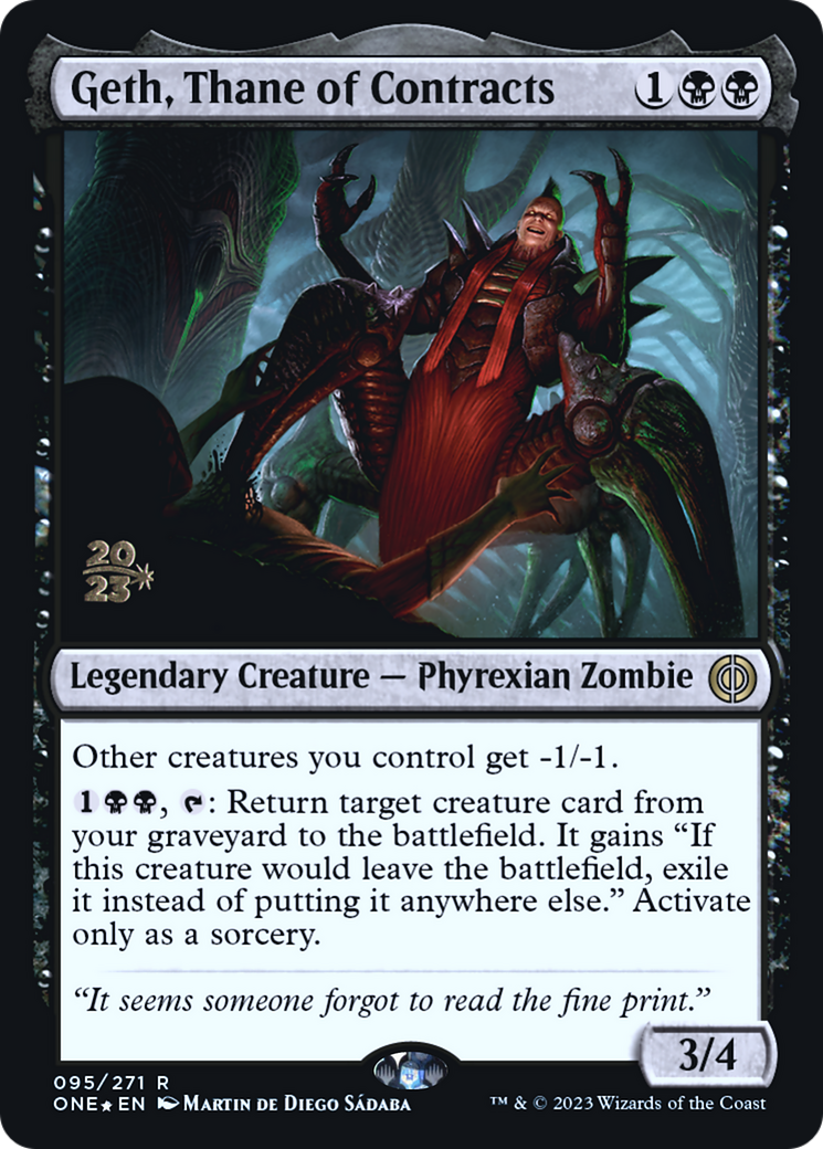 Geth, Thane of Contracts [Phyrexia: All Will Be One Prerelease Promos] | Gear Gaming Bentonville