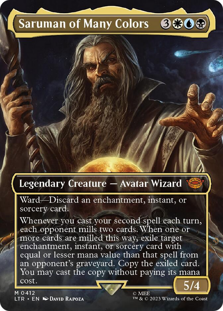Saruman of Many Colors (Borderless Alternate Art) [The Lord of the Rings: Tales of Middle-Earth] | Gear Gaming Bentonville