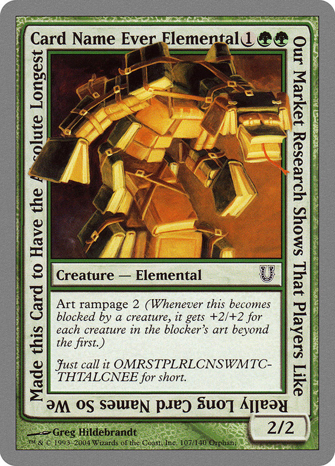 Our Market Research Shows That Players Like Really Long Card Names So We Made this Card to Have the Absolute Longest Card Name Ever Elemental [Unhinged] | Gear Gaming Bentonville