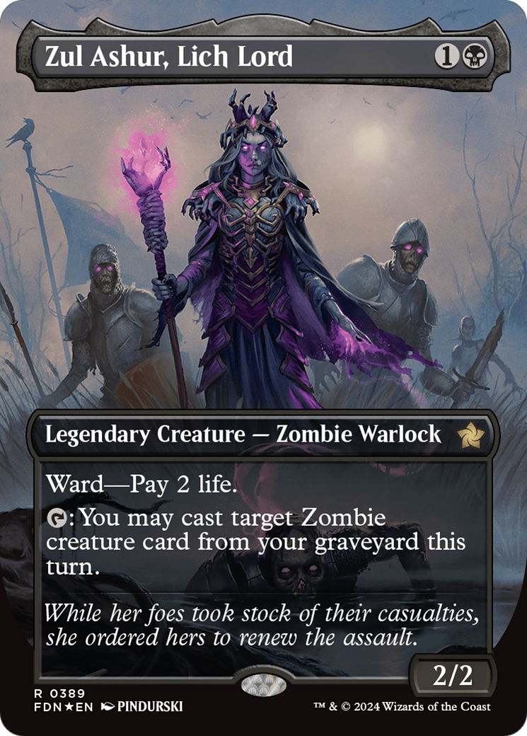 Zul Ashur, Lich Lord (Borderless) (Mana Foil) [Foundations] | Gear Gaming Bentonville