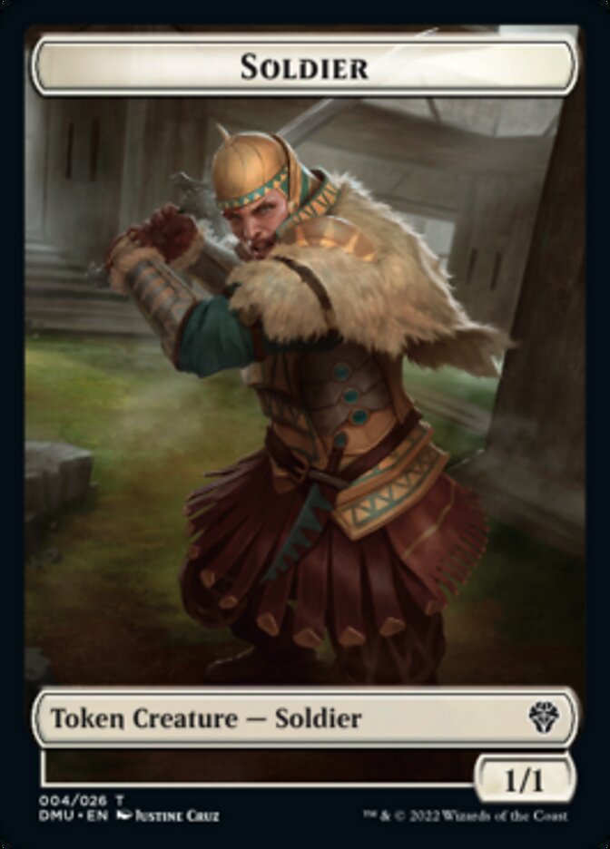 Soldier // Jaya, Fiery Negotiator Emblem Double-Sided Token [Dominaria United Tokens] | Gear Gaming Bentonville
