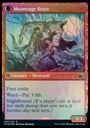 Brutal Cathar // Moonrage Brute [Innistrad: Midnight Hunt Prerelease Promos] | Gear Gaming Bentonville