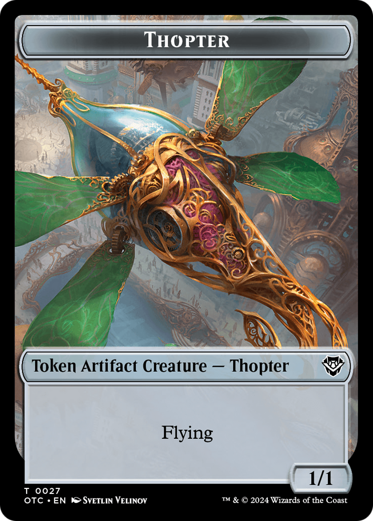 Thopter // Treasure Double-Sided Token [Outlaws of Thunder Junction Commander Tokens] | Gear Gaming Bentonville