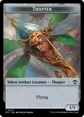 Thopter // Manifest Double-Sided Token [Outlaws of Thunder Junction Commander Tokens] | Gear Gaming Bentonville