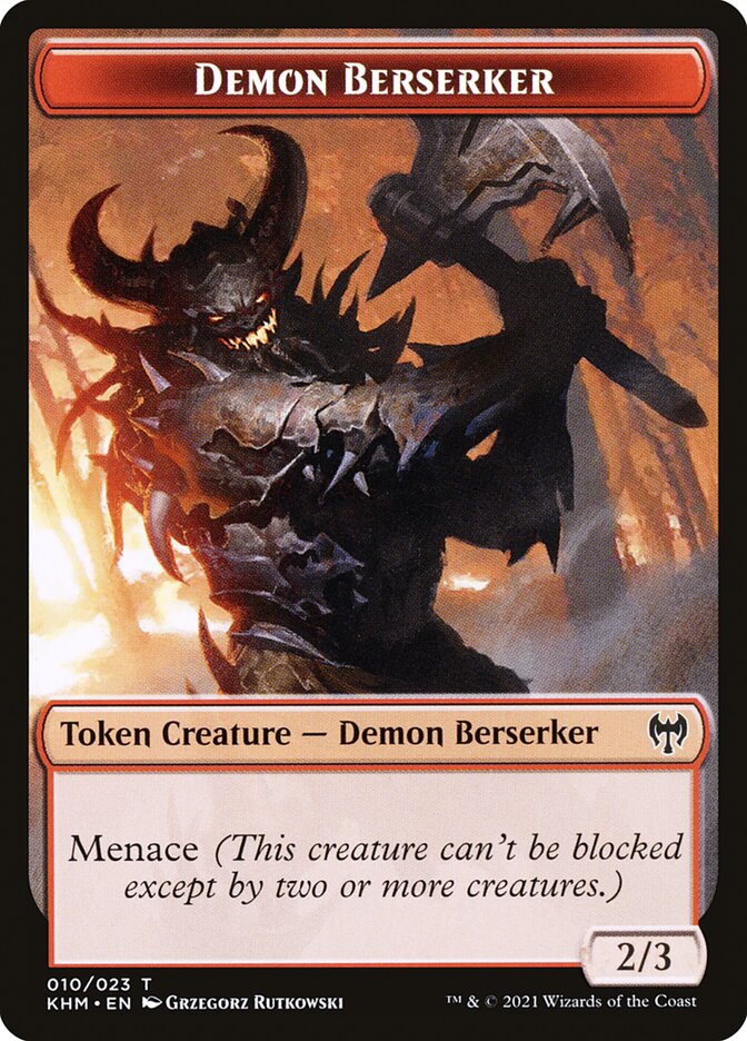 Human Warrior // Demon Berserker Double-Sided Token [Kaldheim Tokens] | Gear Gaming Bentonville