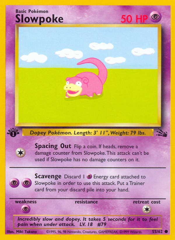 Slowpoke (55/62) [Fossil 1st Edition] | Gear Gaming Bentonville
