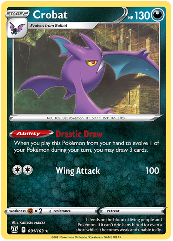 Crobat (091/163) (Theme Deck Exclusive) [Sword & Shield: Battle Styles] | Gear Gaming Bentonville