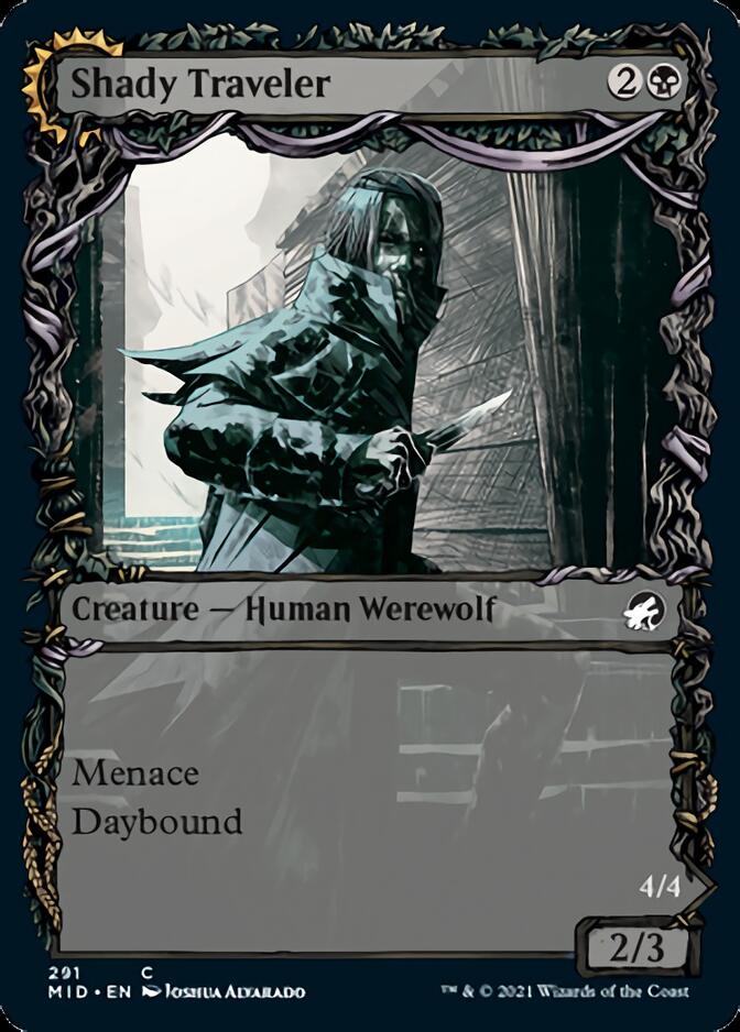 Shady Traveler // Stalking Predator (Showcase Equinox) [Innistrad: Midnight Hunt] | Gear Gaming Bentonville