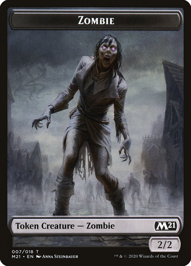 Knight // Zombie Double-Sided Token [Core Set 2021 Tokens] | Gear Gaming Bentonville