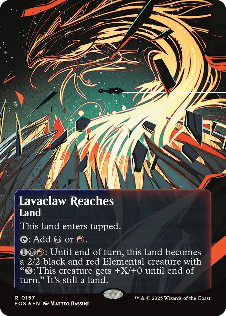 Lavaclaw Reaches (0157) (Borderless) (Galaxy Foil) [Edge of Eternities: Stellar Sights] | Gear Gaming Bentonville