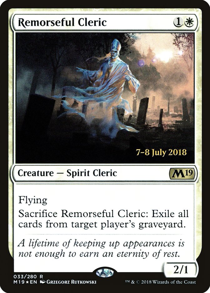 Remorseful Cleric [Core Set 2019 Prerelease Promos] | Gear Gaming Bentonville