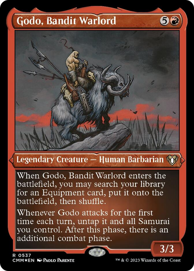 Godo, Bandit Warlord (Foil Etched) [Commander Masters] | Gear Gaming Bentonville