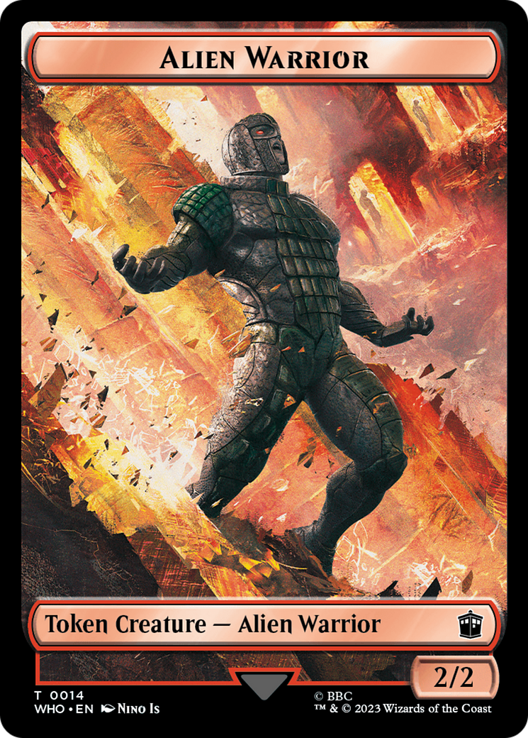 Alien Angel // Alien Warrior Double-Sided Token [Doctor Who Tokens] | Gear Gaming Bentonville