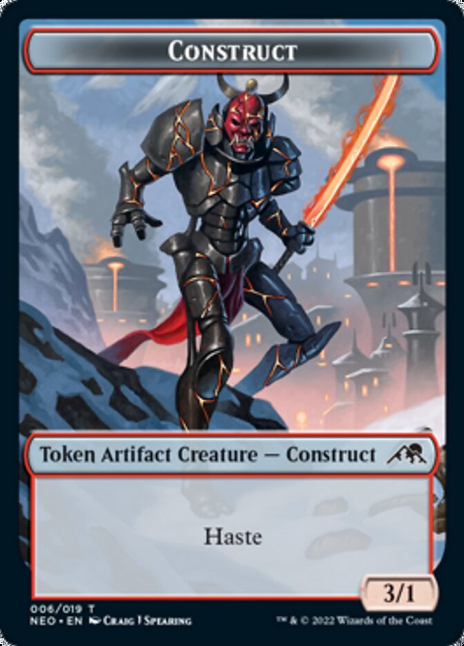 Samurai // Construct (006) Double-Sided Token [Kamigawa: Neon Dynasty Tokens] | Gear Gaming Bentonville