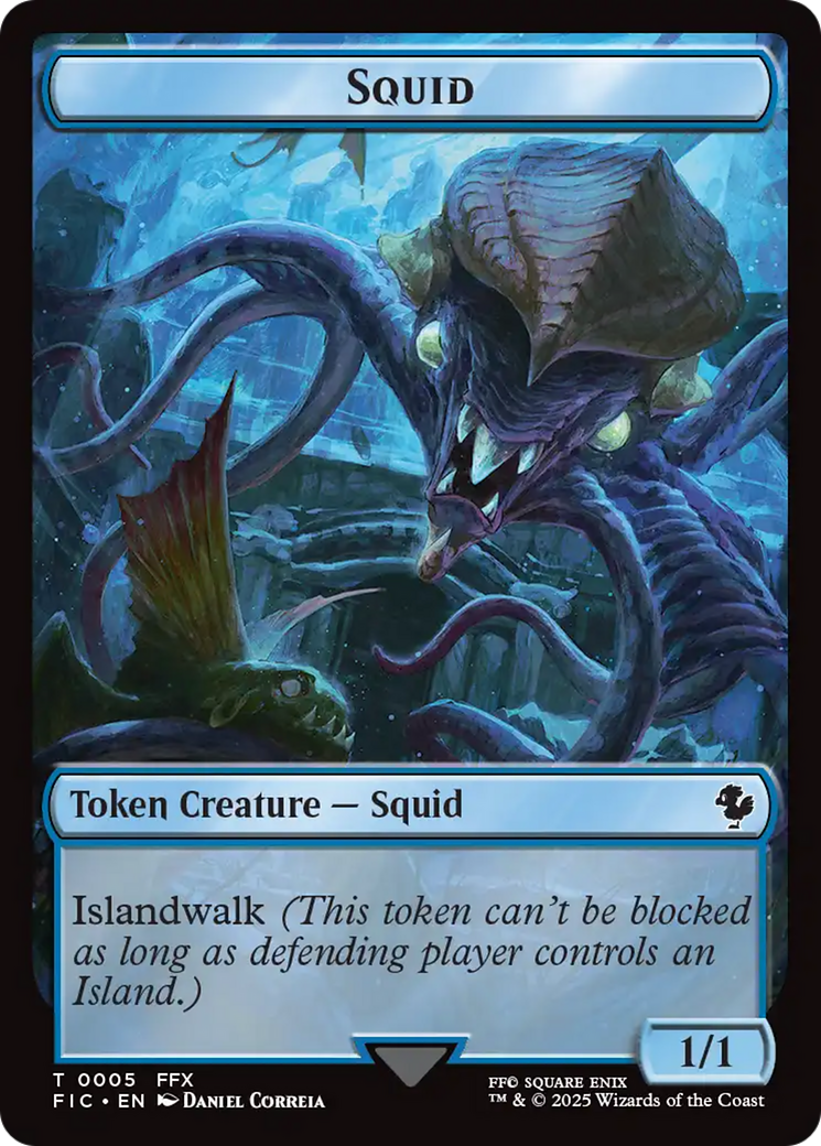 Spirit // Squid Double-Sided Token [FINAL FANTASY Commander Tokens] | Gear Gaming Bentonville