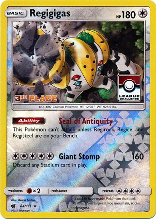 Regigigas (84/111) (League Promo 3rd Place) [Sun & Moon: Crimson Invasion] | Gear Gaming Bentonville