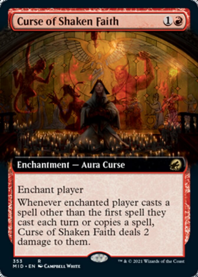 Curse of Shaken Faith (Extended Art) [Innistrad: Midnight Hunt] | Gear Gaming Bentonville