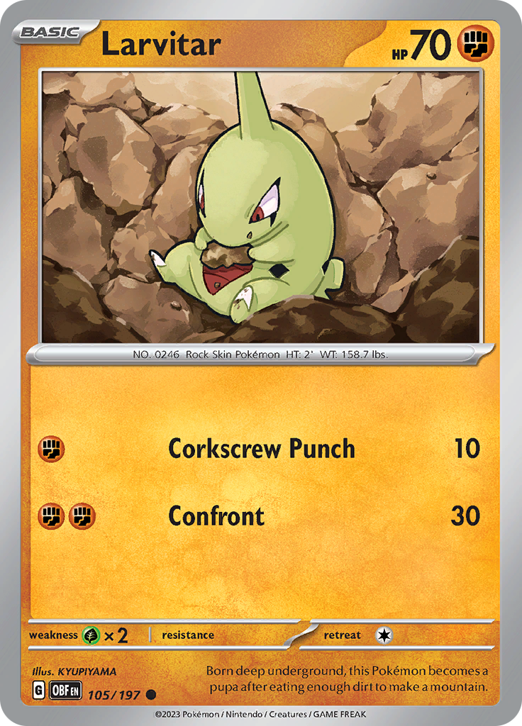 Larvitar (105/197) [Scarlet & Violet: Obsidian Flames] | Gear Gaming Bentonville