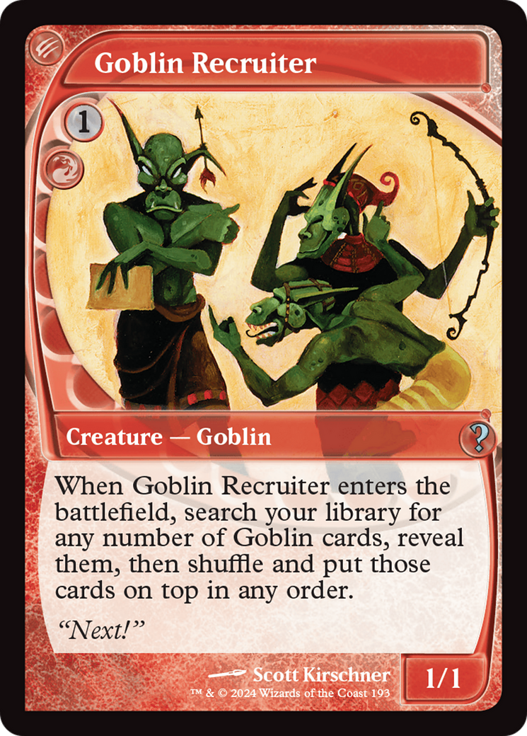 Goblin Recruiter (Future Sight) [Mystery Booster 2] | Gear Gaming Bentonville