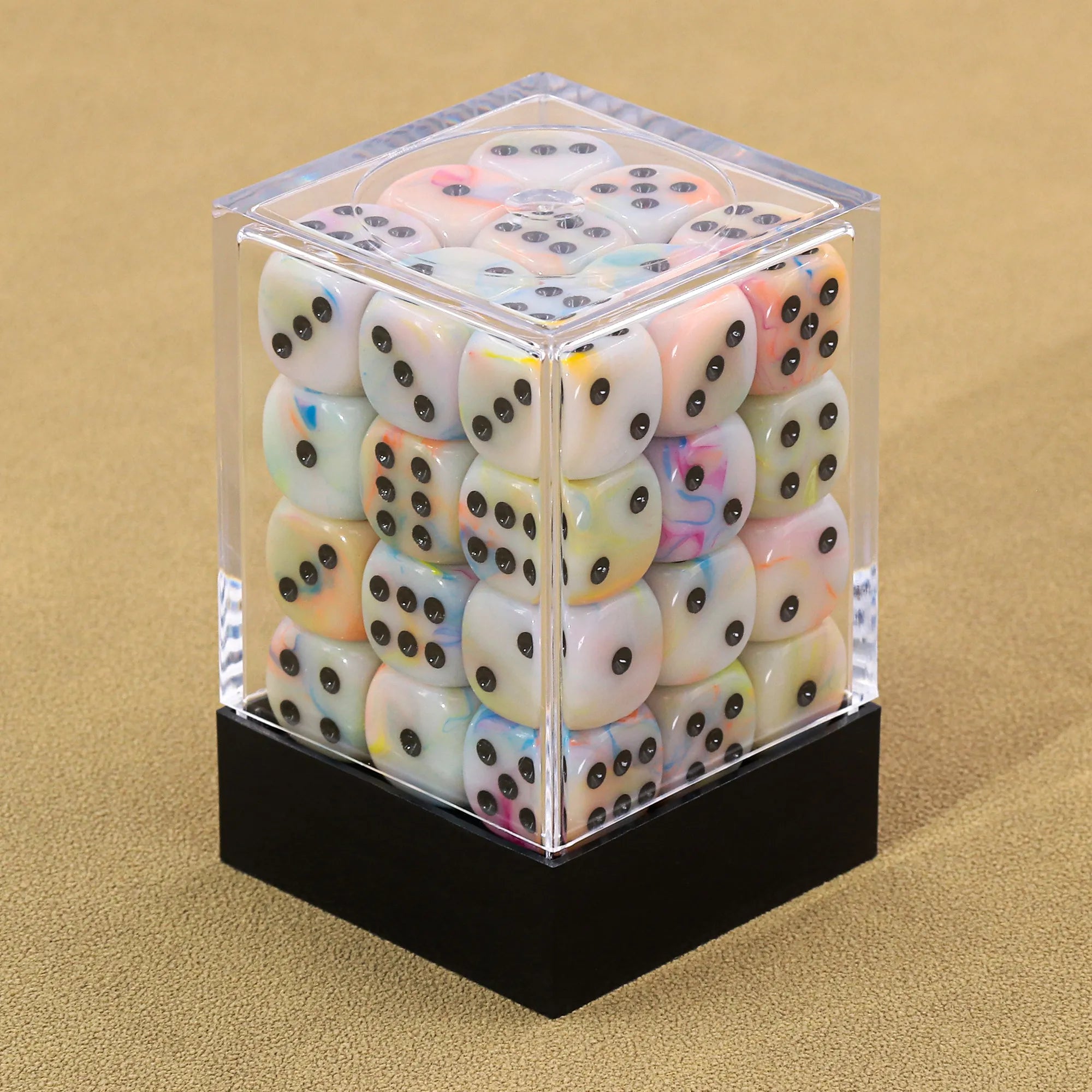 (Yellow+Orange+Blue+Pink Silk) 12mm D6 block of 36 dice | Gear Gaming Bentonville