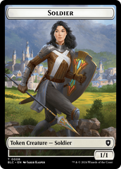 Human // Soldier Double-Sided Token [Bloomburrow Commander Tokens] | Gear Gaming Bentonville