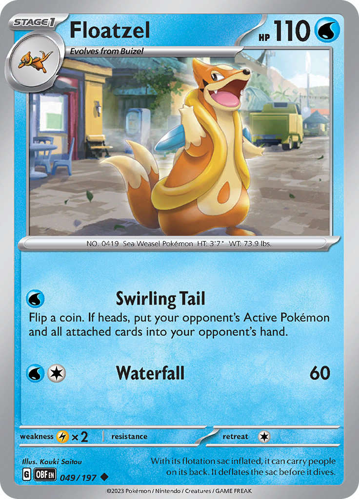 Floatzel (049/197) [Scarlet & Violet: Obsidian Flames] | Gear Gaming Bentonville