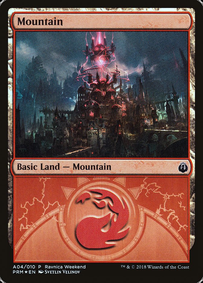 Mountain (A04) [Ravnica Allegiance Ravnica Weekend] | Gear Gaming Bentonville