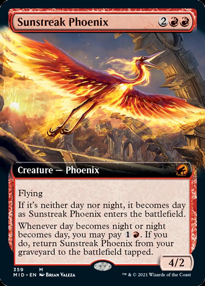 Sunstreak Phoenix (Extended Art) [Innistrad: Midnight Hunt] | Gear Gaming Bentonville