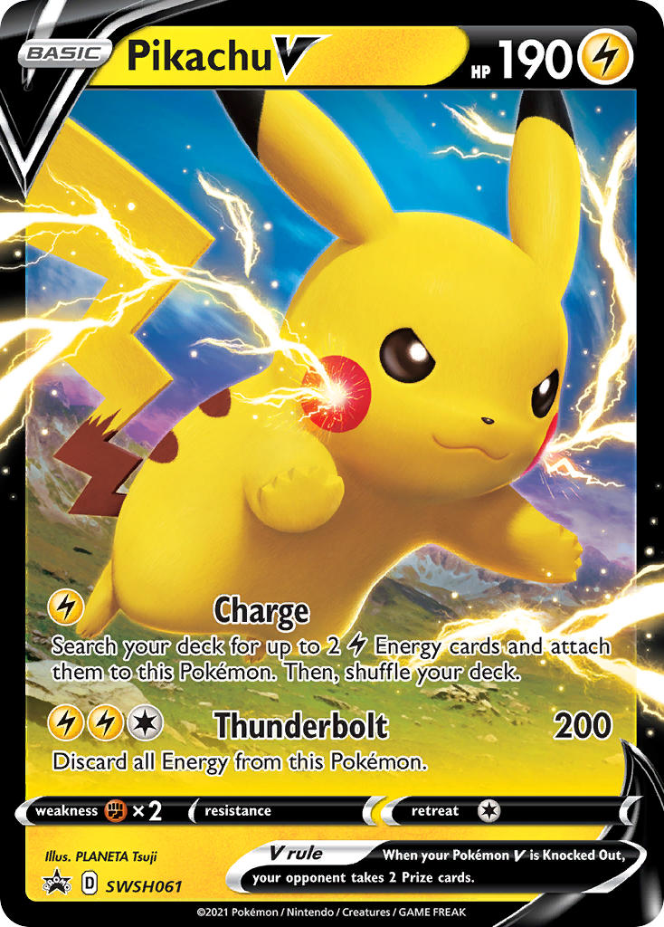 Pikachu V (SWSH061) (Jumbo Card) [Sword & Shield: Black Star Promos] | Gear Gaming Bentonville