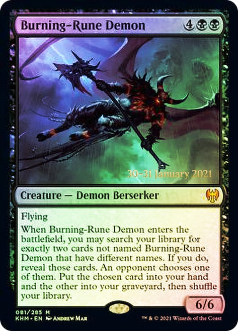 Burning-Rune Demon [Kaldheim Prerelease Promos] | Gear Gaming Bentonville