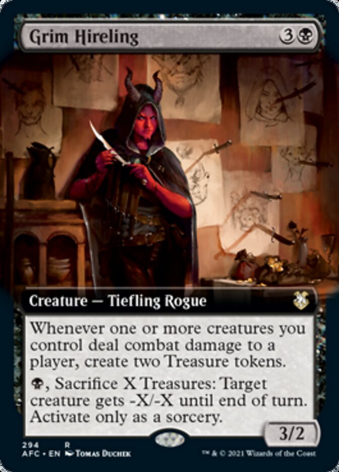 Grim Hireling (Extended Art) [Dungeons & Dragons: Adventures in the Forgotten Realms Commander] | Gear Gaming Bentonville