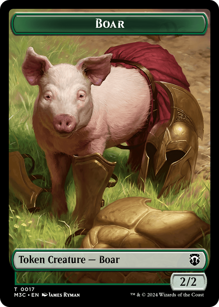 Boar (Ripple Foil) // Forest Dryad Double-Sided Token [Modern Horizons 3 Commander Tokens] | Gear Gaming Bentonville