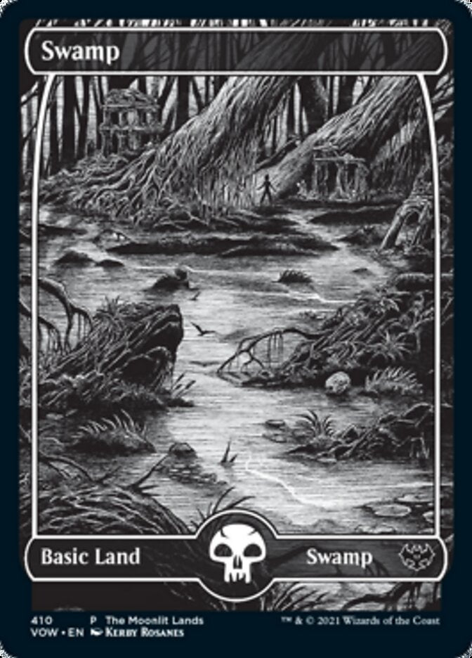 Swamp (The Moonlit Lands) (Foil Etched) [Innistrad: Crimson Vow Promos] | Gear Gaming Bentonville