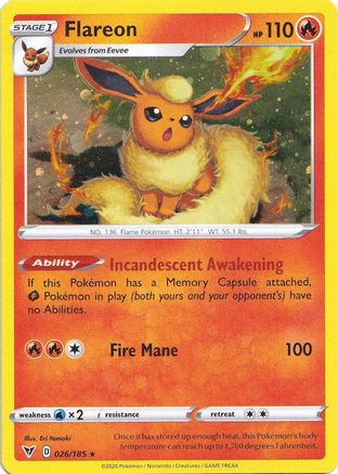 Flareon (026/185) (Cosmos Holo) [Sword & Shield: Vivid Voltage] | Gear Gaming Bentonville