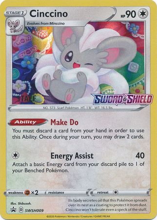 Cinccino (SWSH009) (Staff Prerelease Promo) [Sword & Shield: Black Star Promos] | Gear Gaming Bentonville