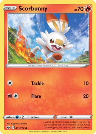 Scorbunny (031/202) (Premium Collection) [Sword & Shield: Base Set] | Gear Gaming Bentonville