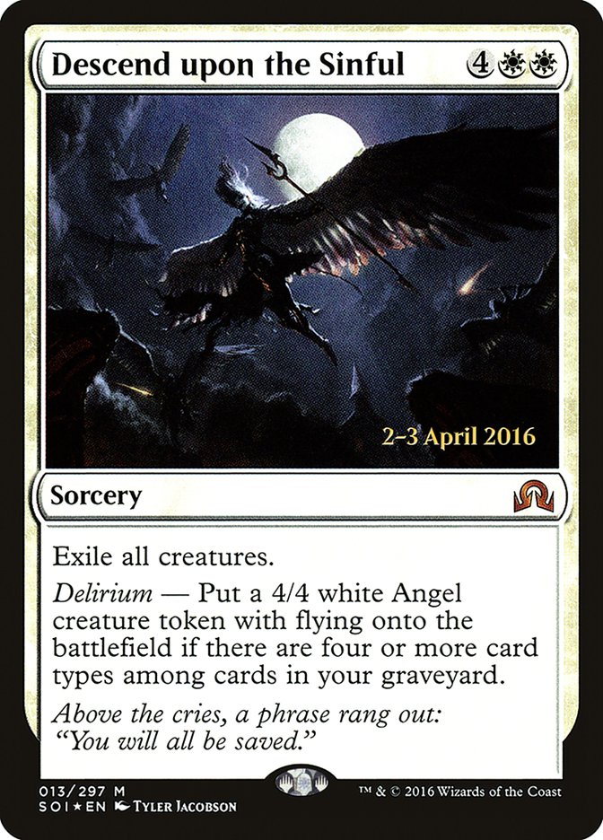 Descend upon the Sinful [Shadows over Innistrad Prerelease Promos] | Gear Gaming Bentonville
