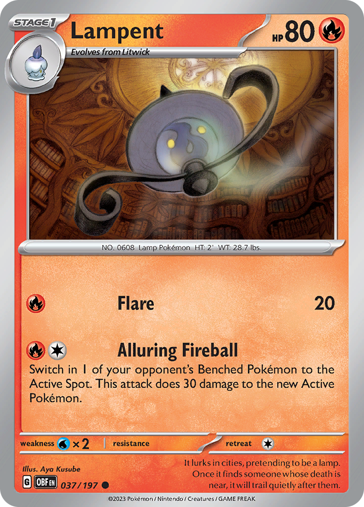 Lampent (037/197) [Scarlet & Violet: Obsidian Flames] | Gear Gaming Bentonville