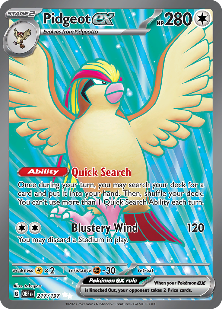 Pidgeot ex (217/197) [Scarlet & Violet: Obsidian Flames] | Gear Gaming Bentonville