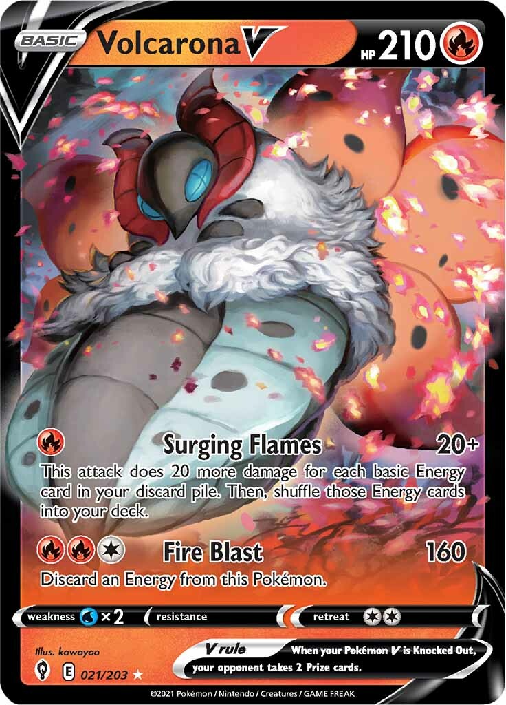 Volcarona V (021/203) [Sword & Shield: Evolving Skies] | Gear Gaming Bentonville