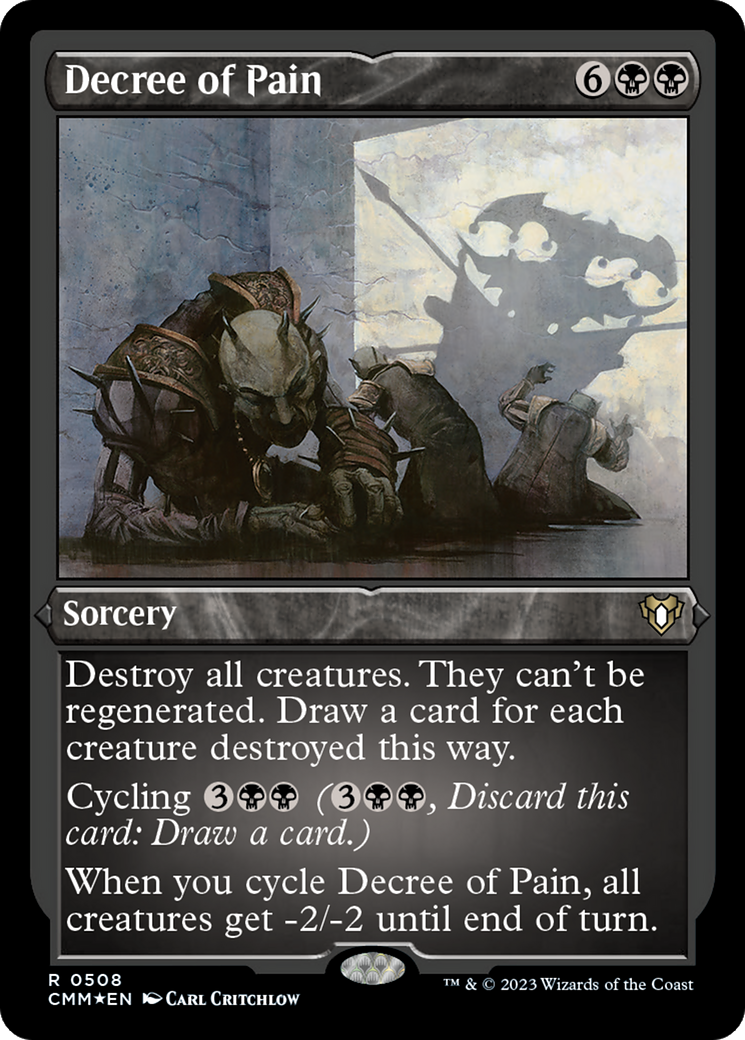 Decree of Pain (Foil Etched) [Commander Masters] | Gear Gaming Bentonville