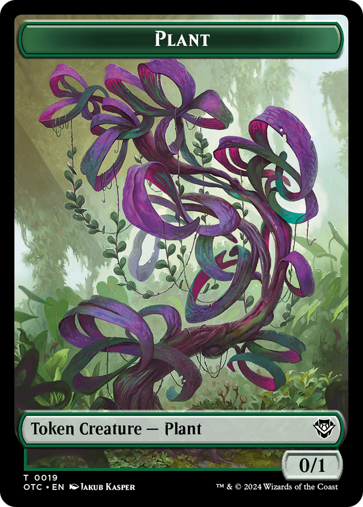 Plant Warrior // Plant Double-Sided Token [Outlaws of Thunder Junction Commander Tokens] | Gear Gaming Bentonville