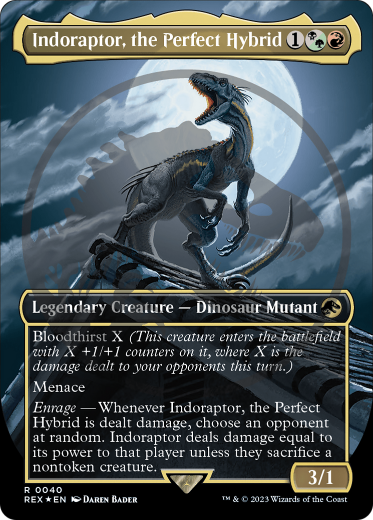 Indoraptor, the Perfect Hybrid (Emblem) (Borderless) [Jurassic World Collection Tokens] | Gear Gaming Bentonville